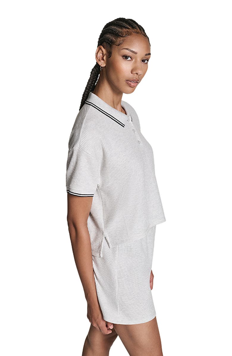 Converse Cropped Waffle Polo, Alternate, color, Light Grey Heather