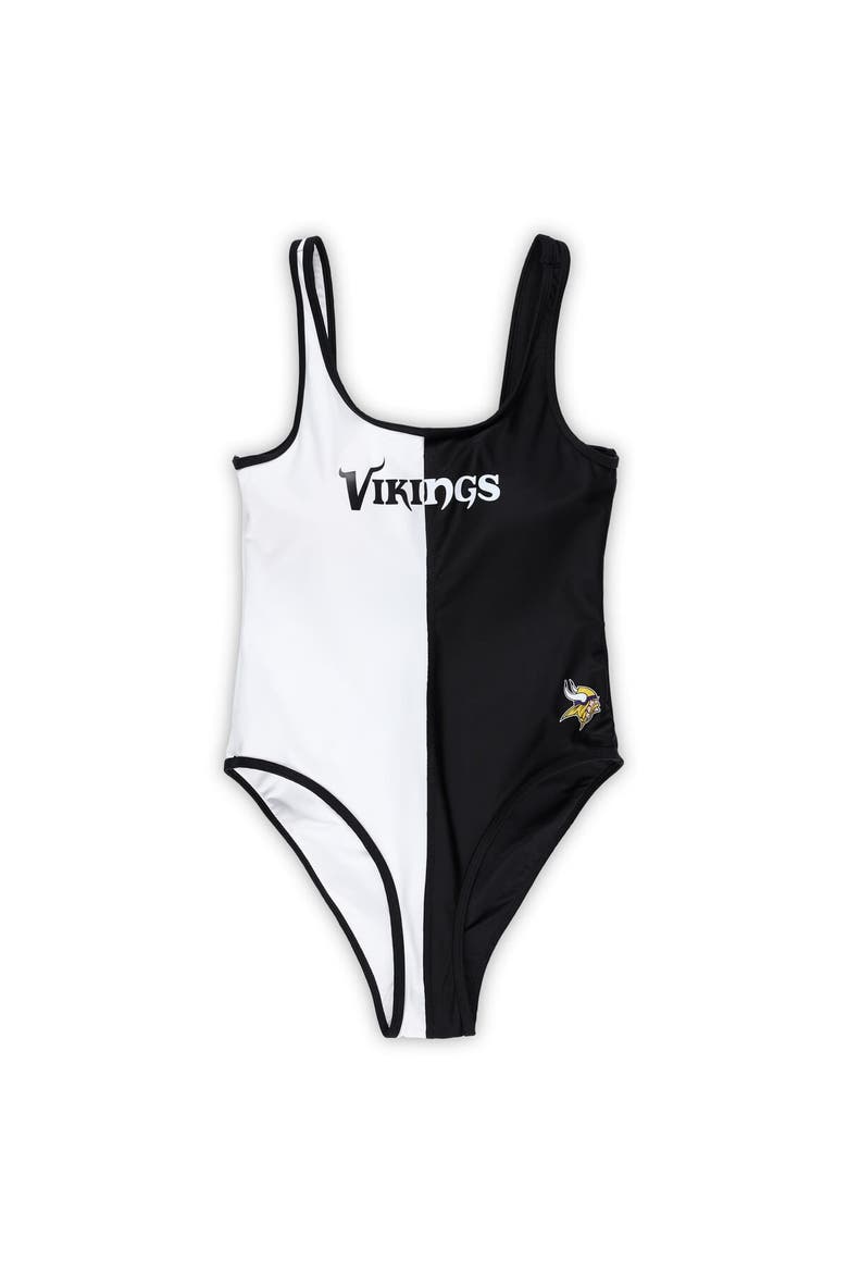 Women's G-III 4Her by Carl Banks Black/White Minnesota Vikings Last Stand One-Piece Swimsuit, Alternate, color, Black