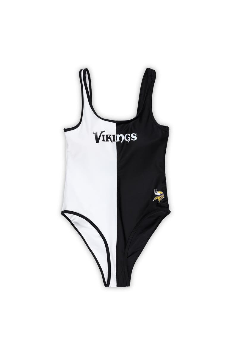 G-III 4HER BY CARL BANKS Women's G-III 4Her by Carl Banks Black/White Minnesota Vikings Last Stand One-Piece Swimsuit, Alternate, color, Black