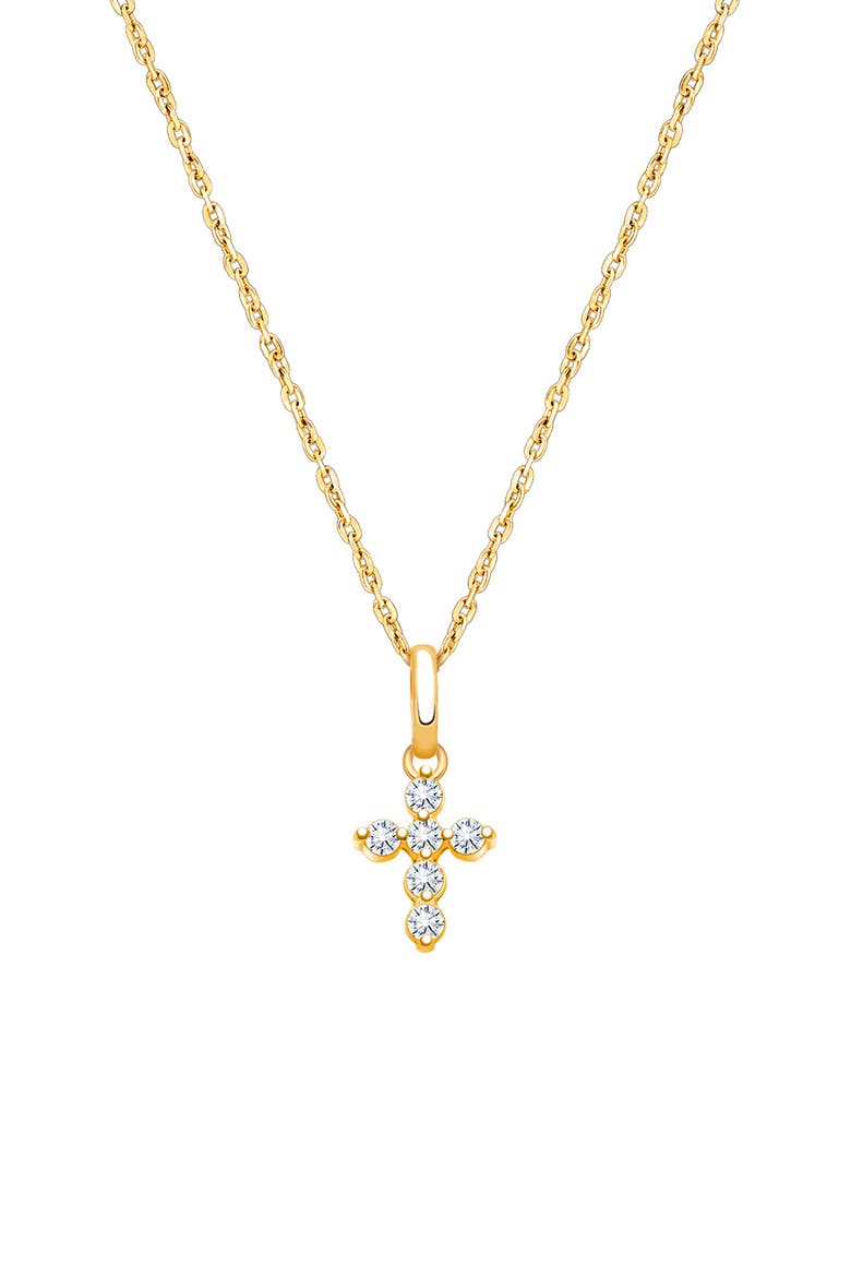 14K Glory and Grace Cross 12-14" Necklace, Main, color, 14K Yellow Gold