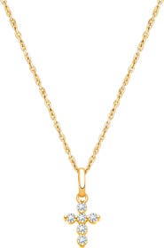 Tiny Blessings 14K Glory and Grace Cross 12-14" Necklace
