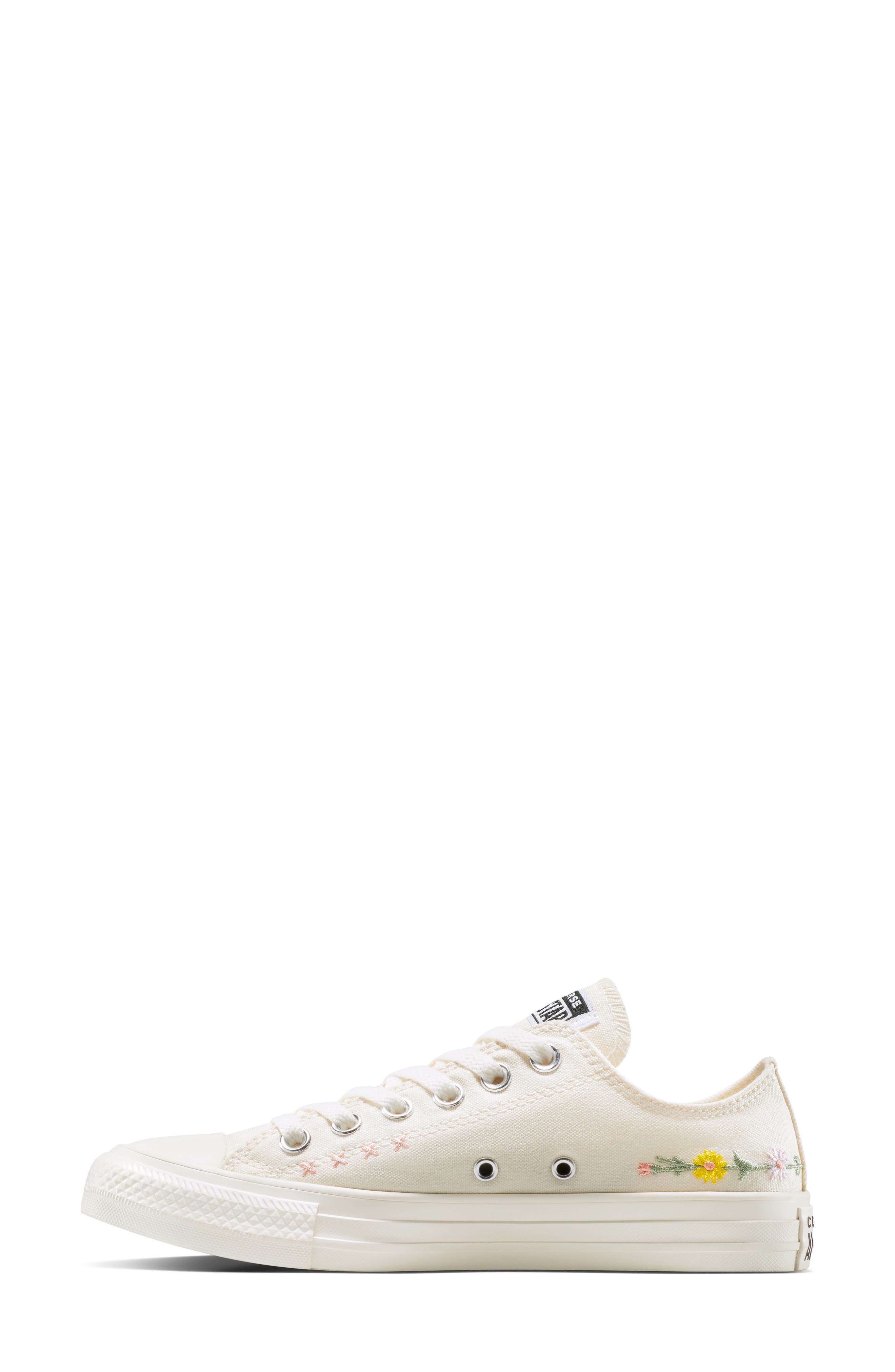 Gender Inclusive Chuck Taylor® All Star® Ox Embroidered Low Top Sneaker, Alternate, color, EGRET/ FOOTHILL GREEN