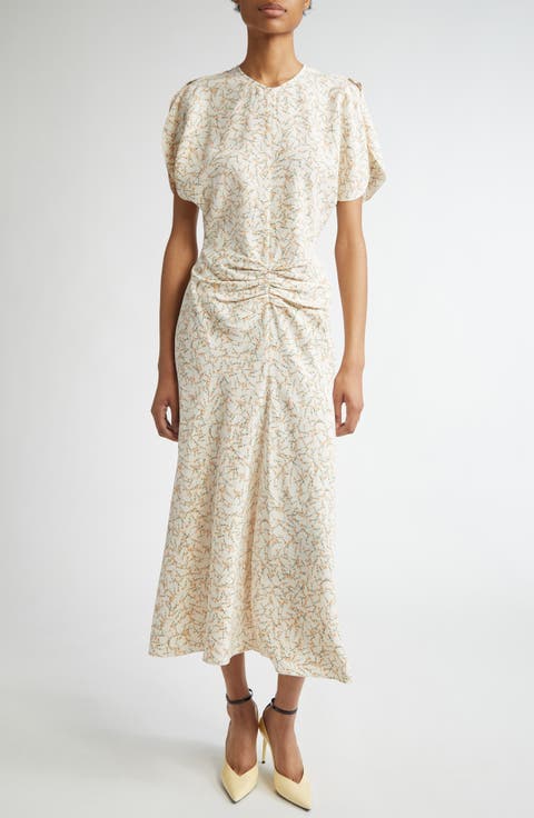 Gathered Waist Midi Dress