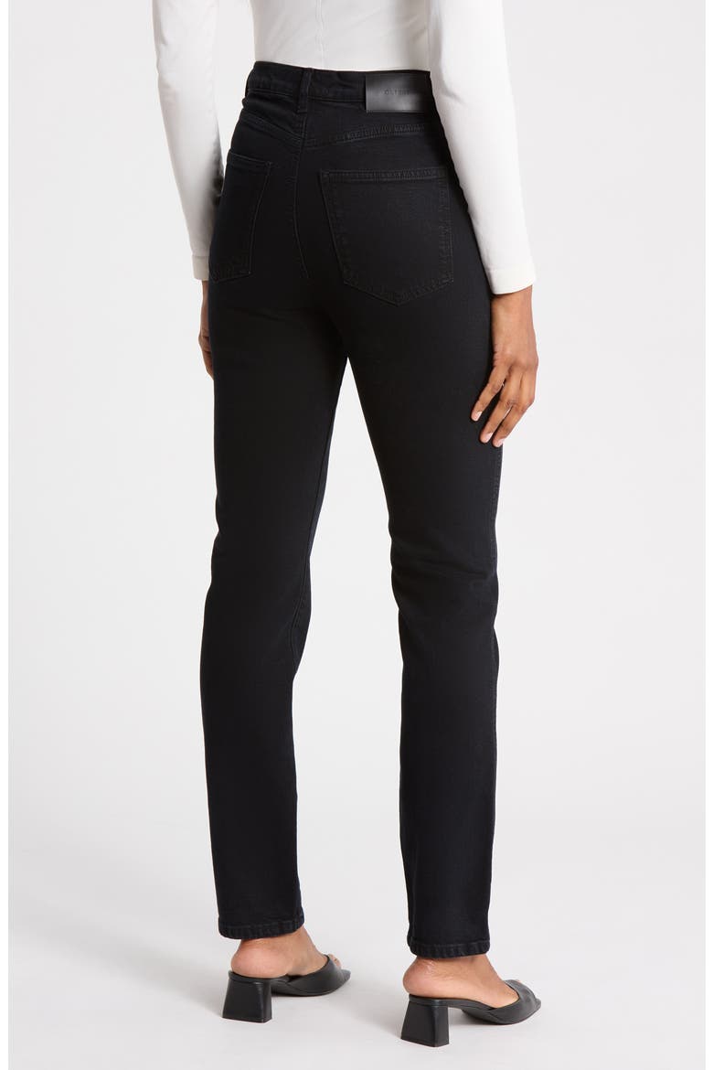 Kristy High Waist Straight Leg Jeans, Alternate, color, BLACK