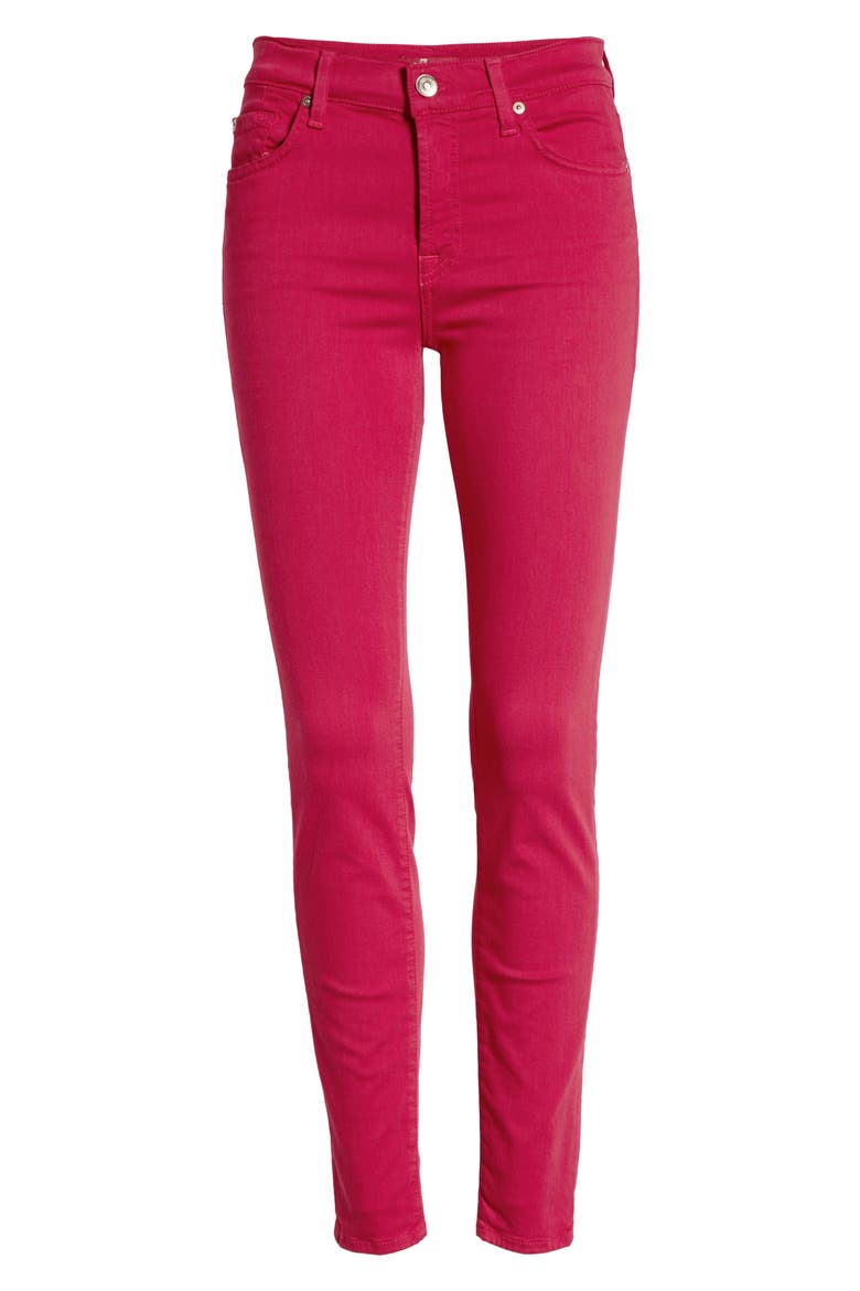 The Ankle Skinny Jeans, Alternate, color, AZALEA PINK