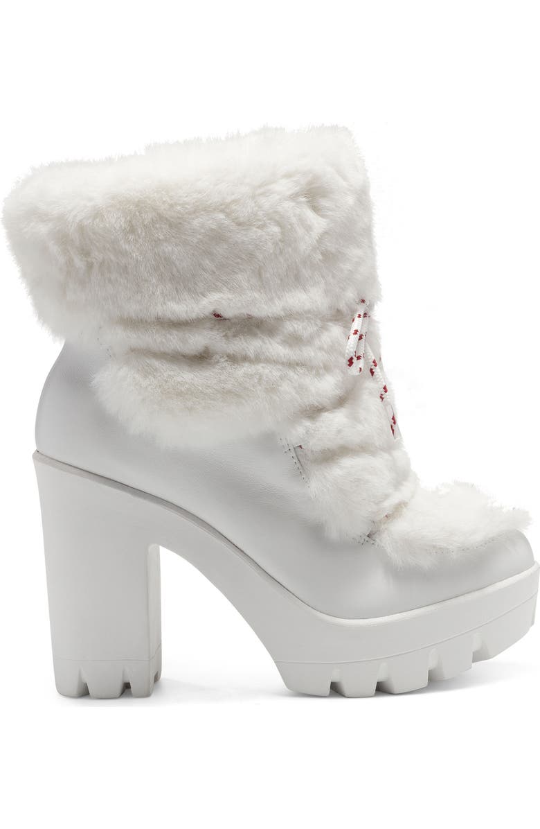 Jessica Simpson Mirie Faux Fur Platform Lug Sole Boot, Alternate, color, White/ Bright