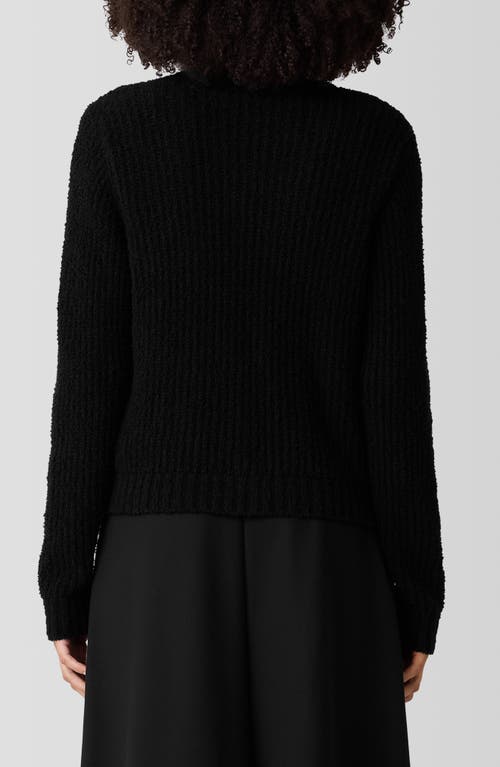 Eileen Fisher V-neck Organic Cotton Blend Cardigan In Black