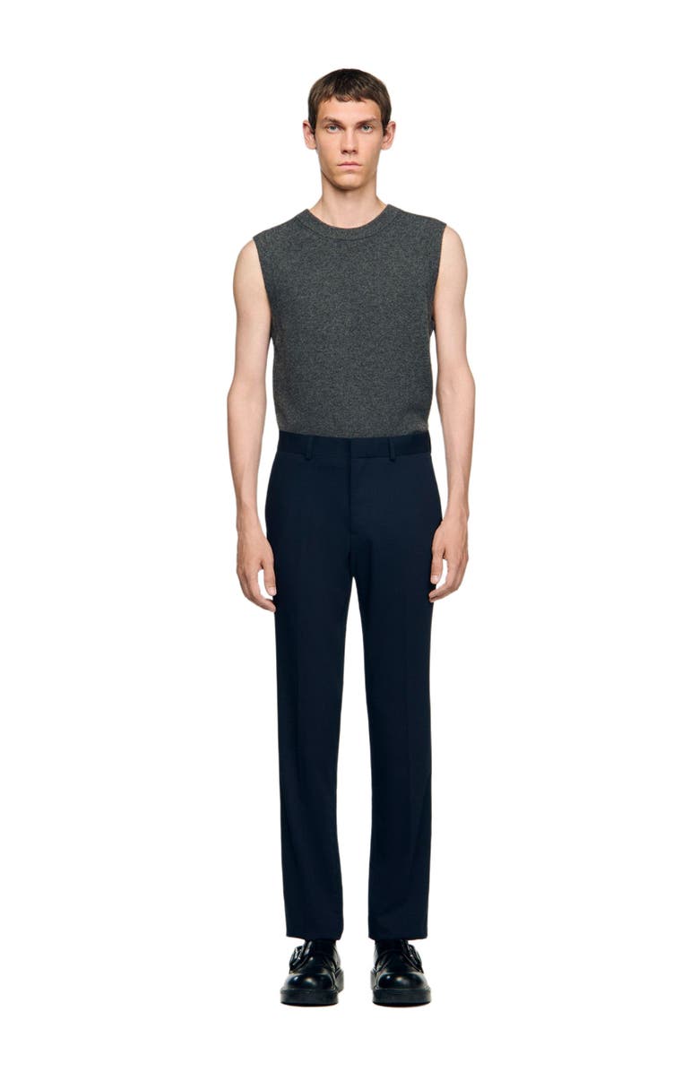 SANDRO Wide-leg suit trousers, Alternate, color, Navy Blue
