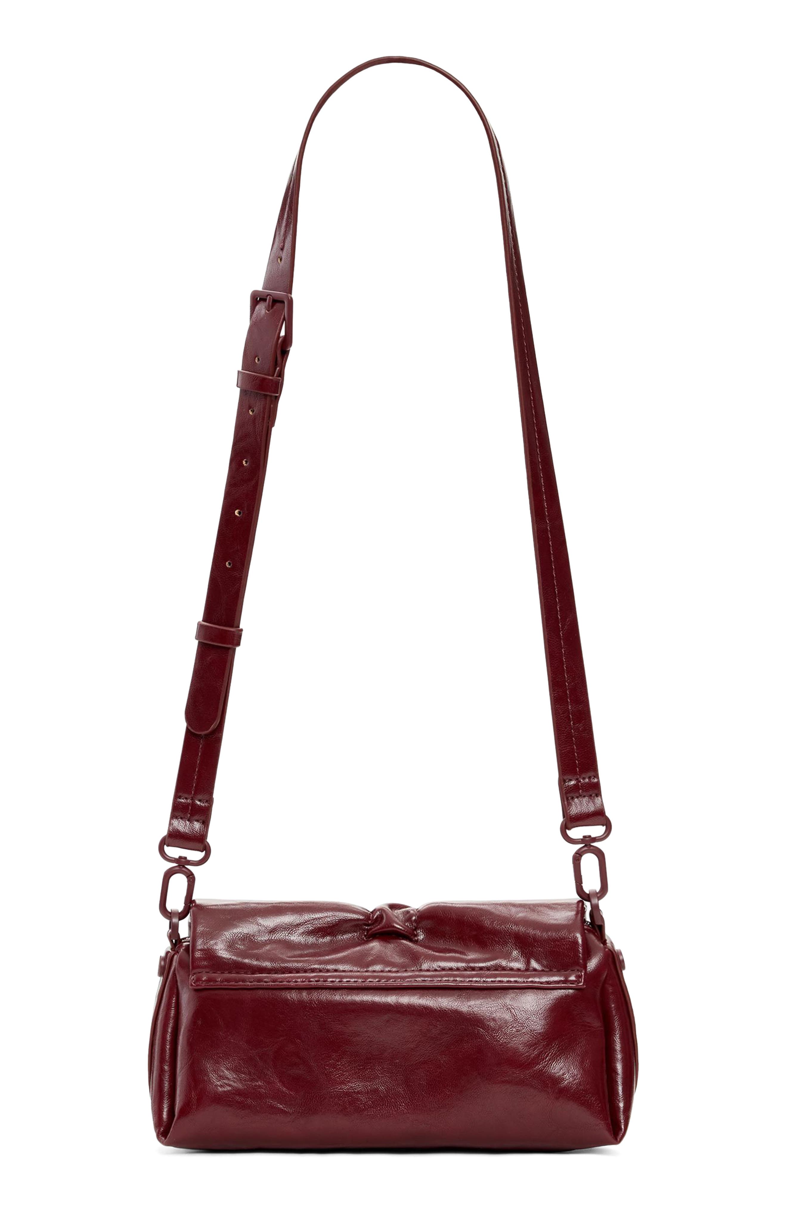 Desigual Faux Leather Shoulder Bag, Alternate, color, Burgundy