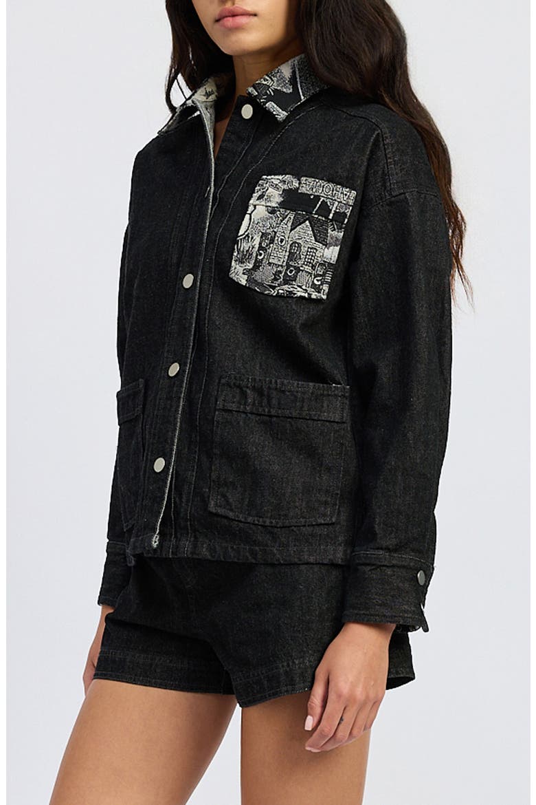 Vanessa Denim Jacket, Alternate, color, BLACK TONAL
