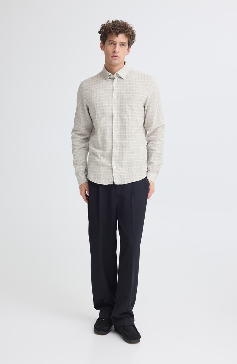 CASUAL FRIDAY Check Dobby Button-Up Shirt, Alternate, color, Glacier Grey