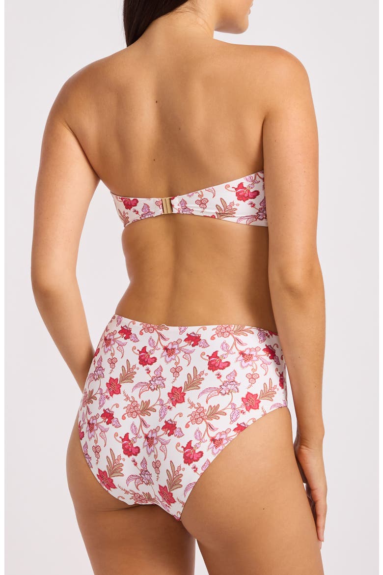 Floral High Waist Bikini Bottoms, Alternate, color, ECRU