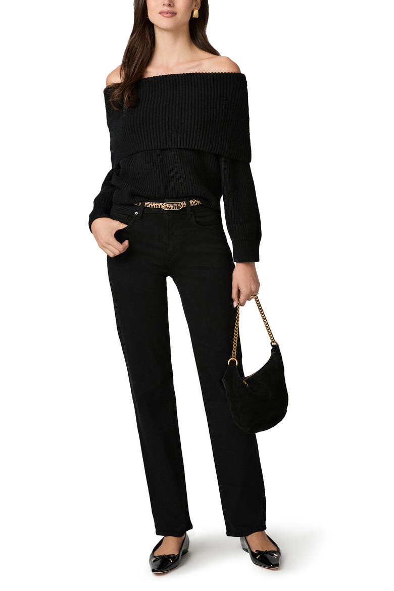 Mason High Waist Straight Leg Jeans, Alternate, color, BLACK SHADOW