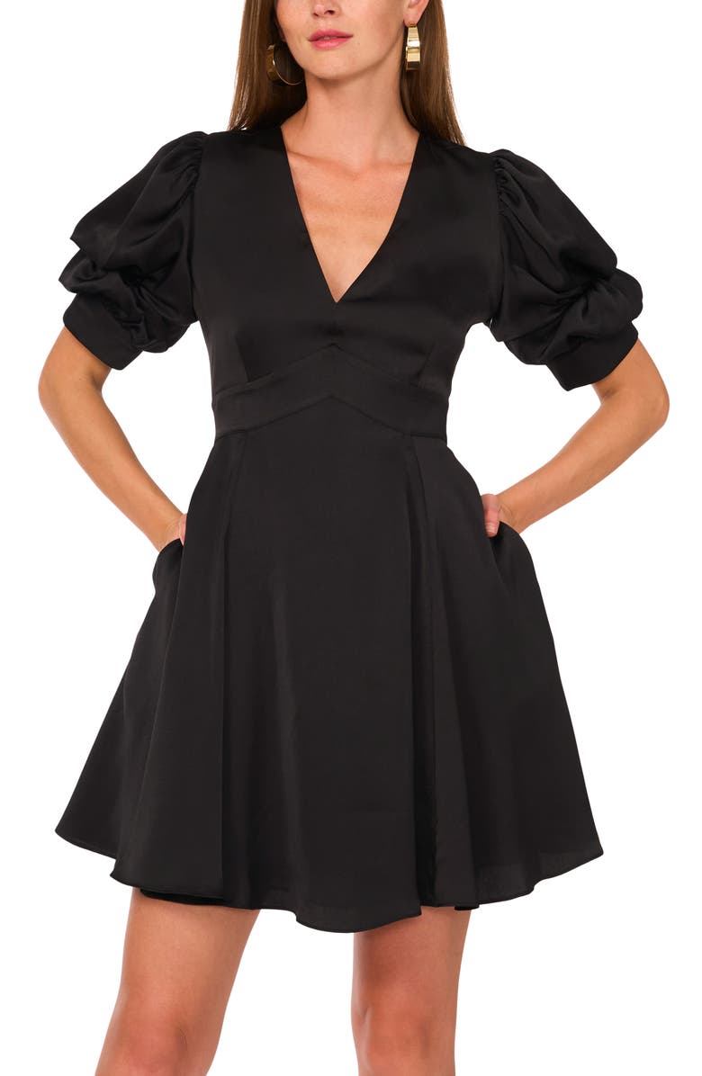 1.STATE Bubble Sleeve Fit & Flare Minidress, Alternate, color,