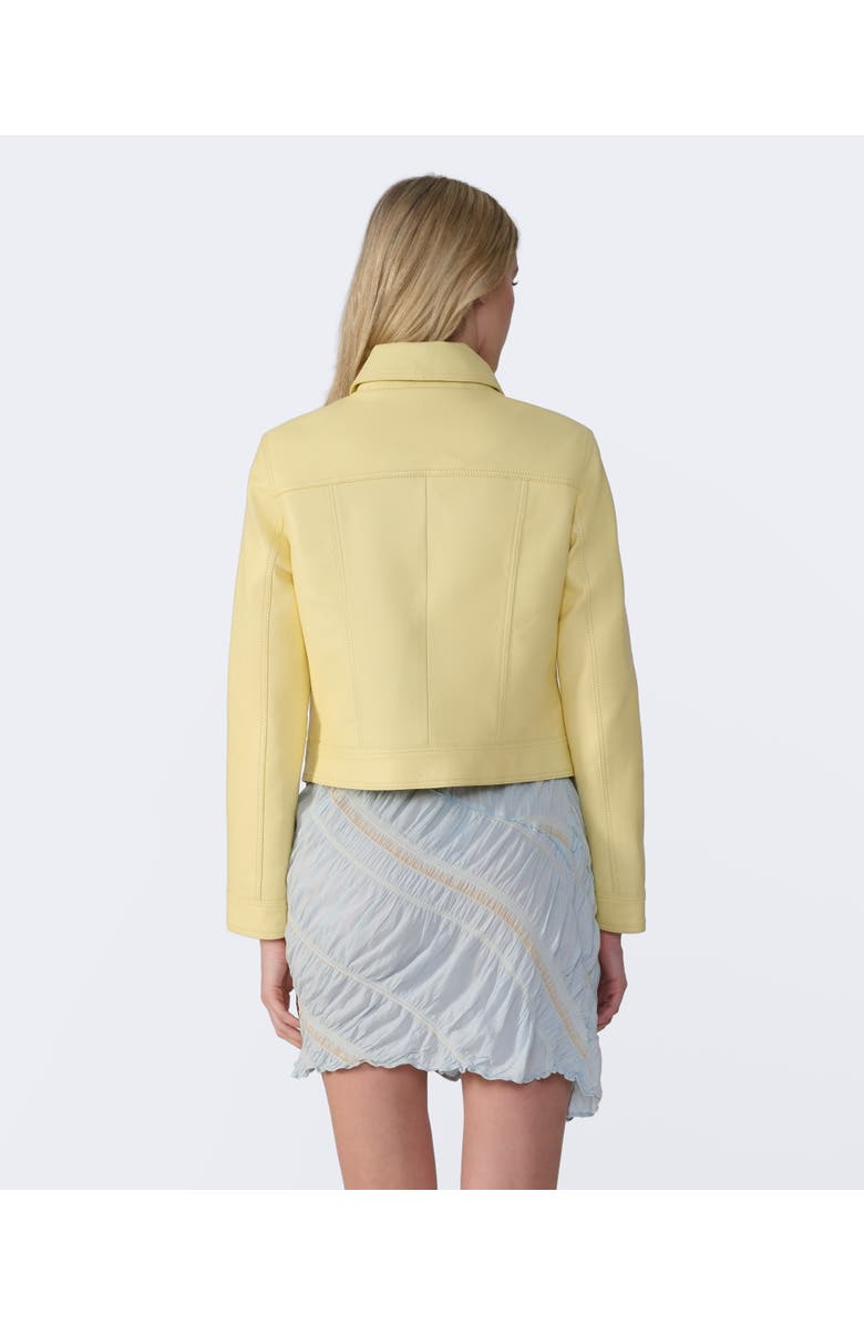 Furniq UK Flora Leather Jacket, Alternate, color, Butter Yellow