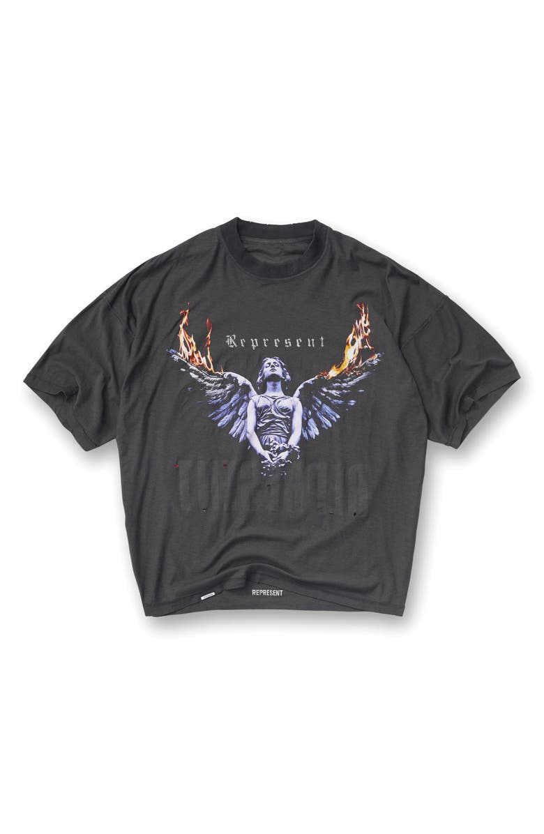 Represent Living Legacy Cotton & Hemp Reversible Graphic T-Shirt, Alternate, color, Sun Fade Grey