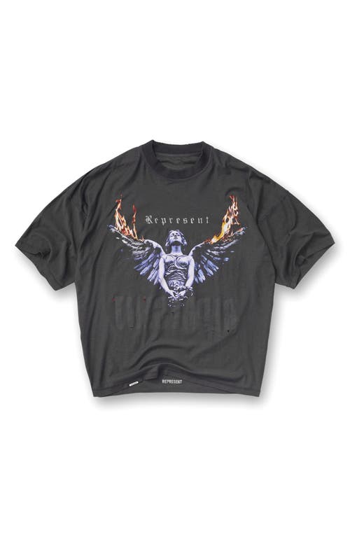 Represent Living Legacy Cotton & Hemp Reversible Graphic T-shirt In Gray