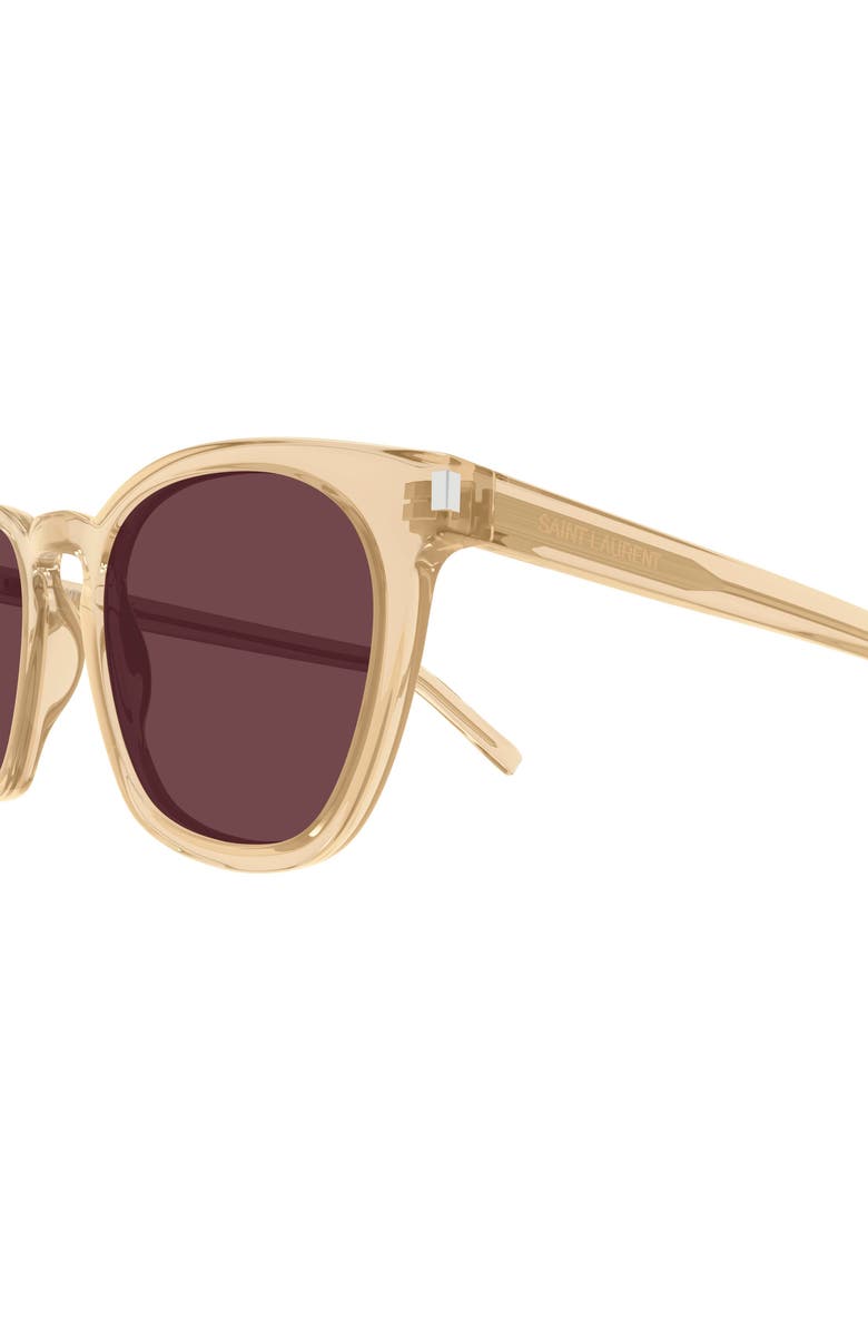 Saint Laurent 49mm Small Round Sunglasses, Alternate, color, Yellow