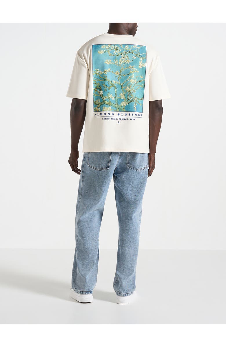 Manière De Voir Anders Almond Blossoms Cotton T-Shirt, Main, color, Cream