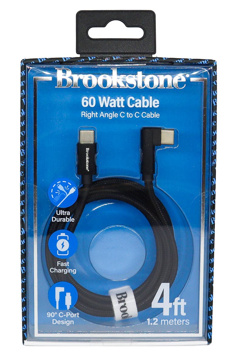 4-Ft. Braided USB-C to USB-C Charging Cable, Alternate, color, BLACK