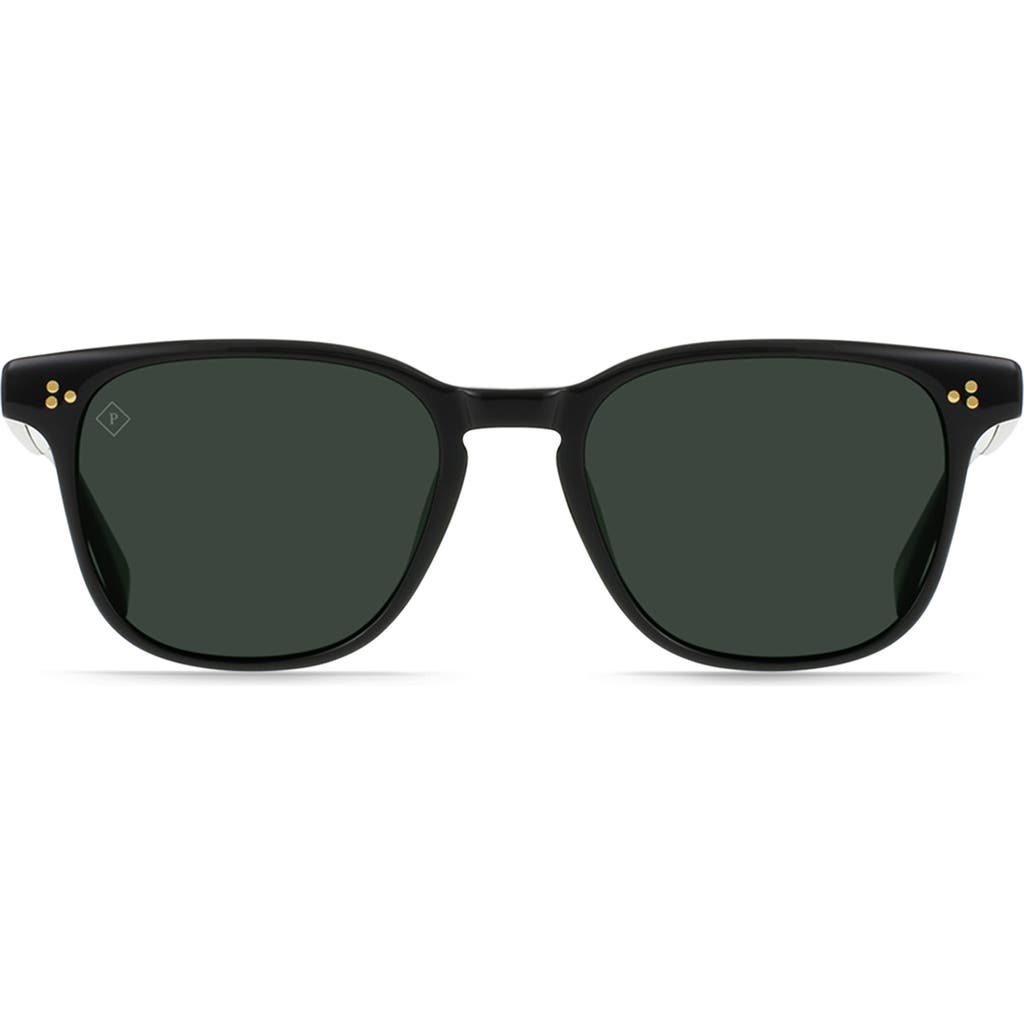 RAEN Alvez Round Polarized Square Sunglasses in Recycled Black/Green Polar  product