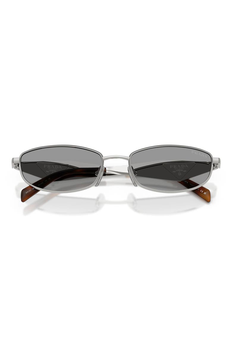 55mm Oval Sunglasses, Alternate, color, SILVER / GREY