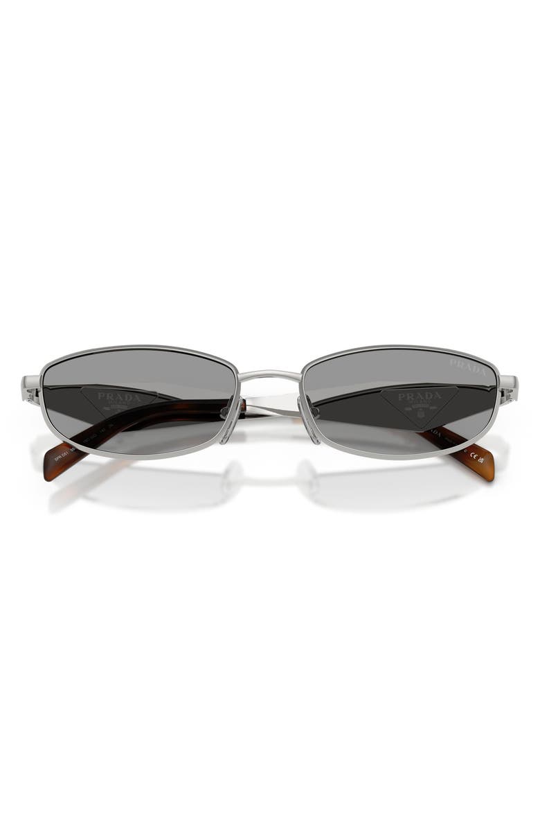 Prada 55mm Oval Sunglasses, Alternate, color, Silver / Grey