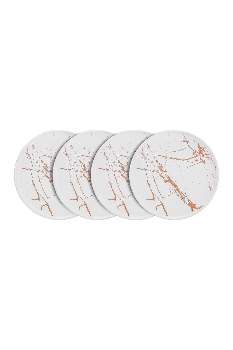 Zora Porcelain 4-Piece Dinner Plate Set, Main, color, White