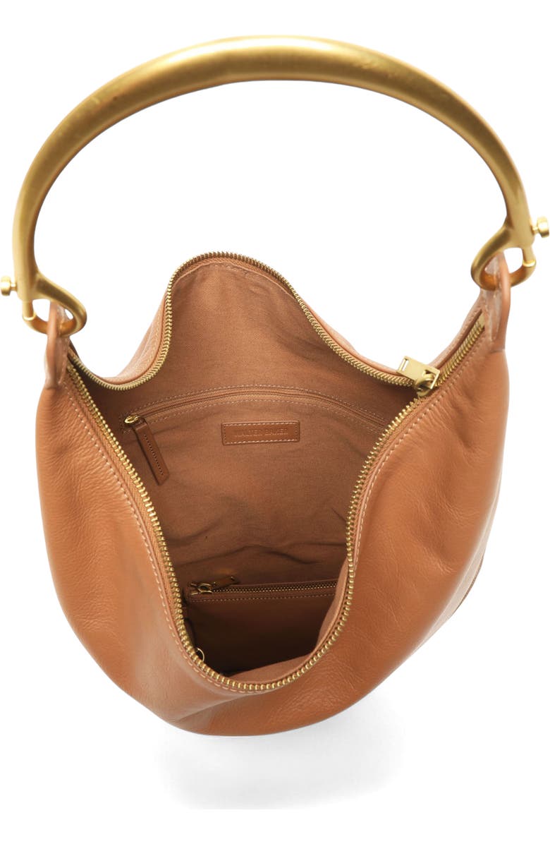 Walter Baker Luna Frame Handle Leather Hobo Bag, Alternate, color, Camel