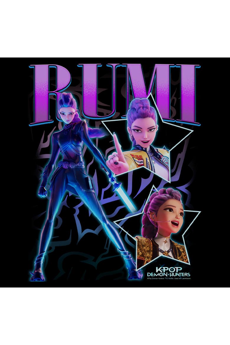 Boy's KPop Demon Hunters Rumi Super Star Logo  Graphic T-Shirt, Alternate, color, Black