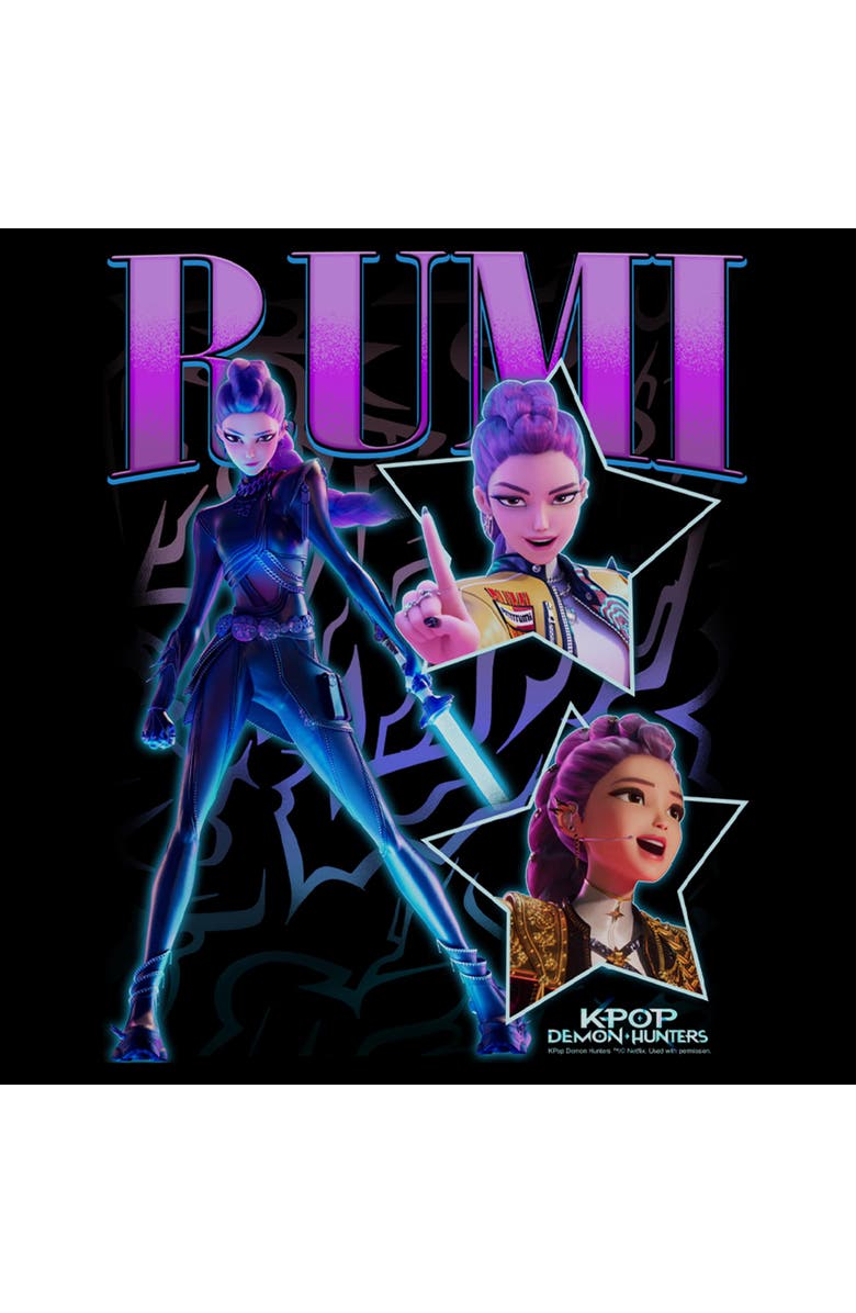 KPop Demon Hunters Boy's KPop Demon Hunters Rumi Super Star Logo Graphic T-Shirt, Alternate, color, Black