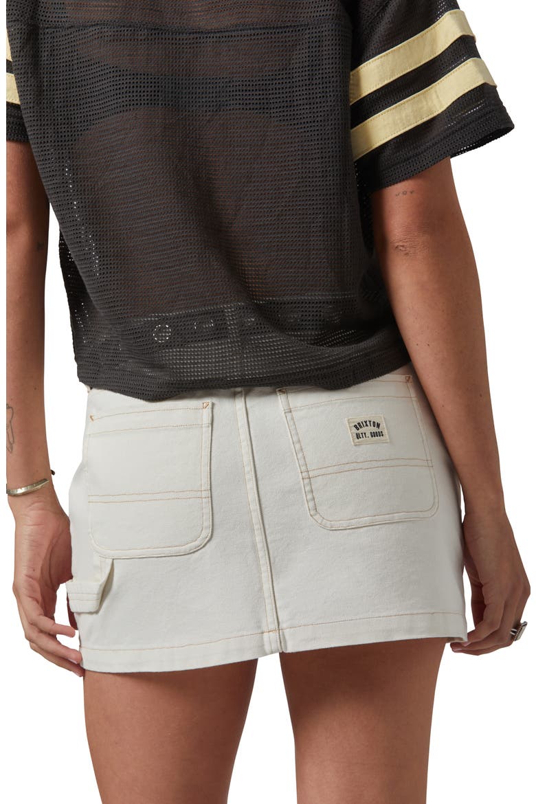 Essex Painter Denim Miniskirt, Alternate, color, EGRET WHITE