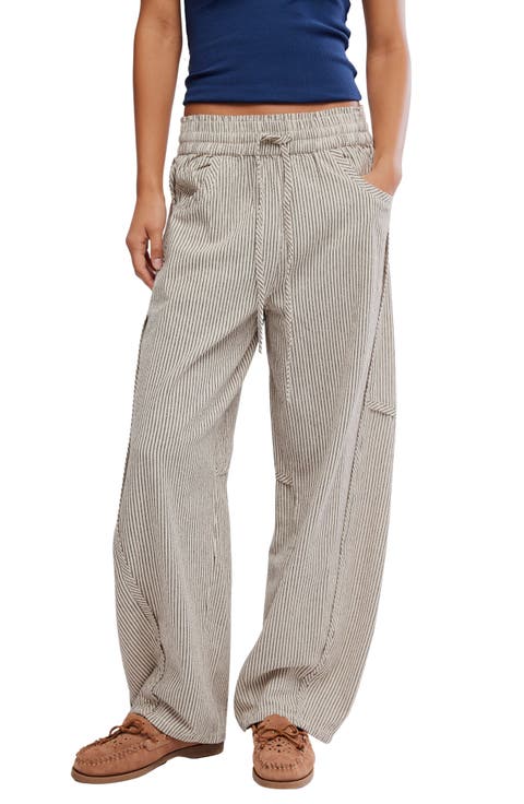 Something Good Pinstripe Cotton Drawstring Pants