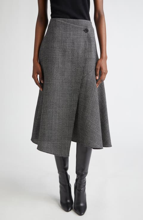 Draped Wool Wrap Skirt