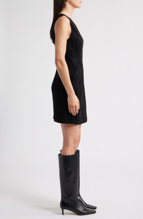 Ciebon Nasha Faux Suede Sheath Dress In Black