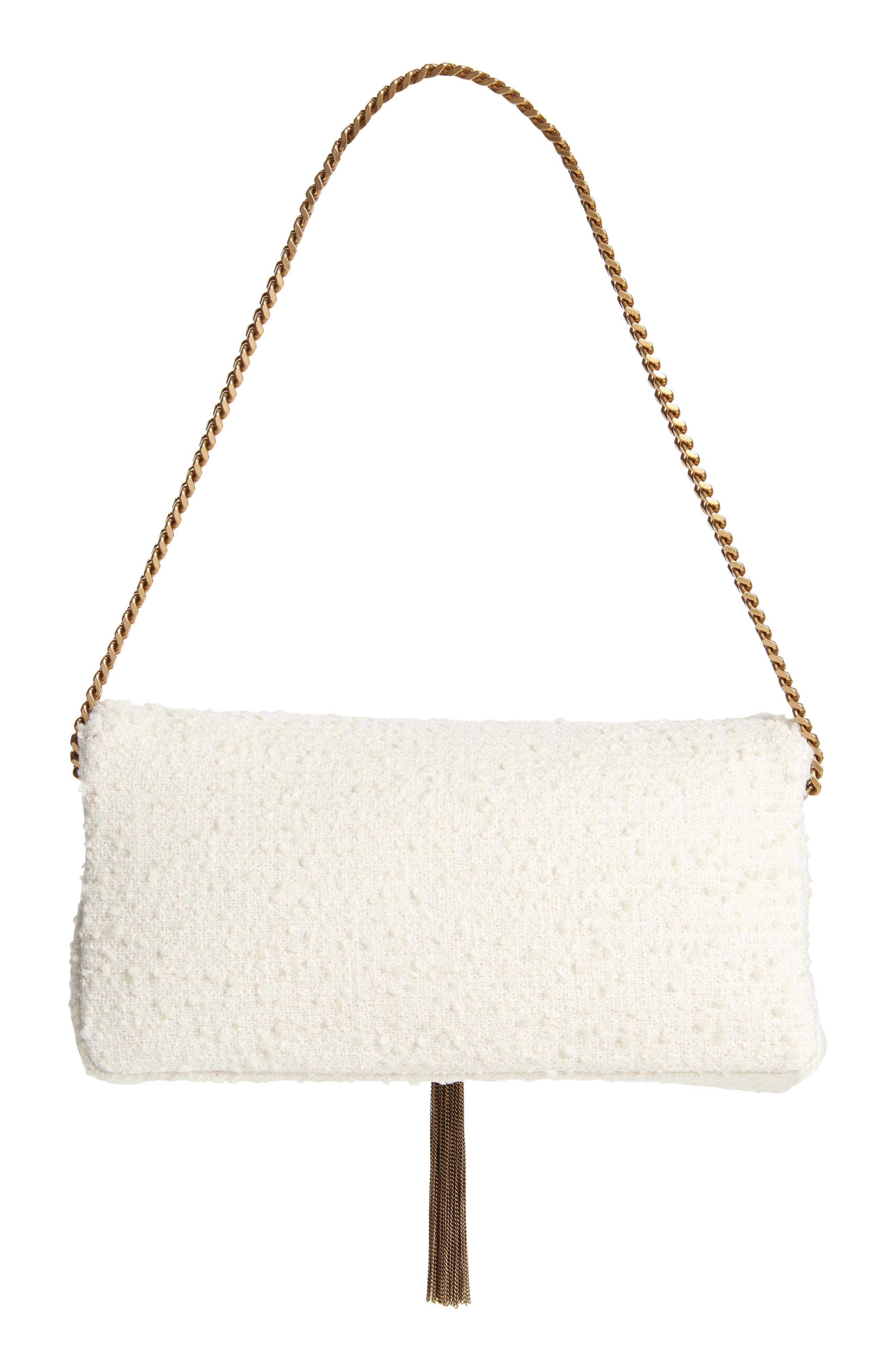 Saint Laurent Kate Bouclé Shoulder Bag, Alternate, color, 