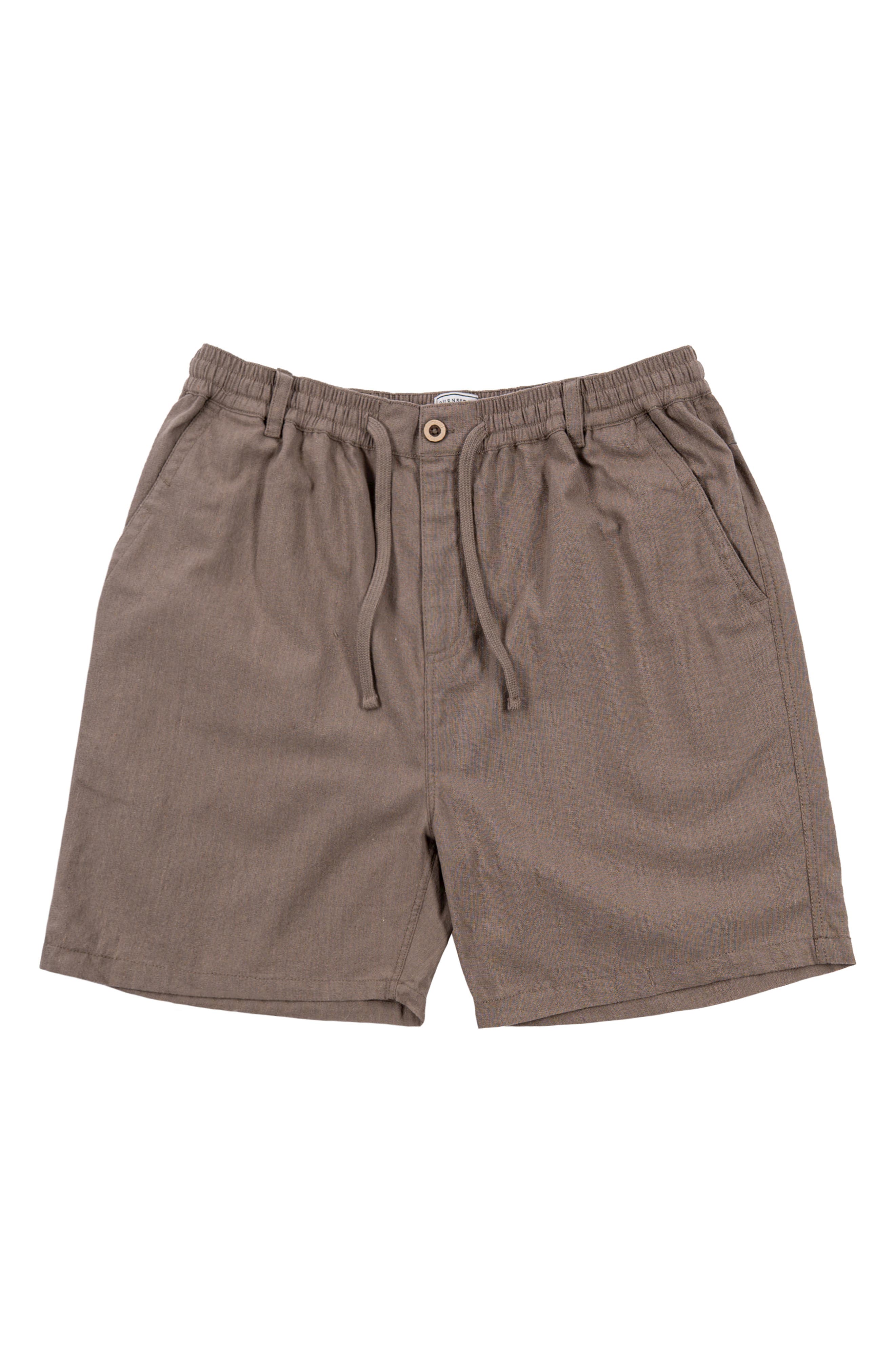 BURNSIDE Linen & Cotton Blend Shorts