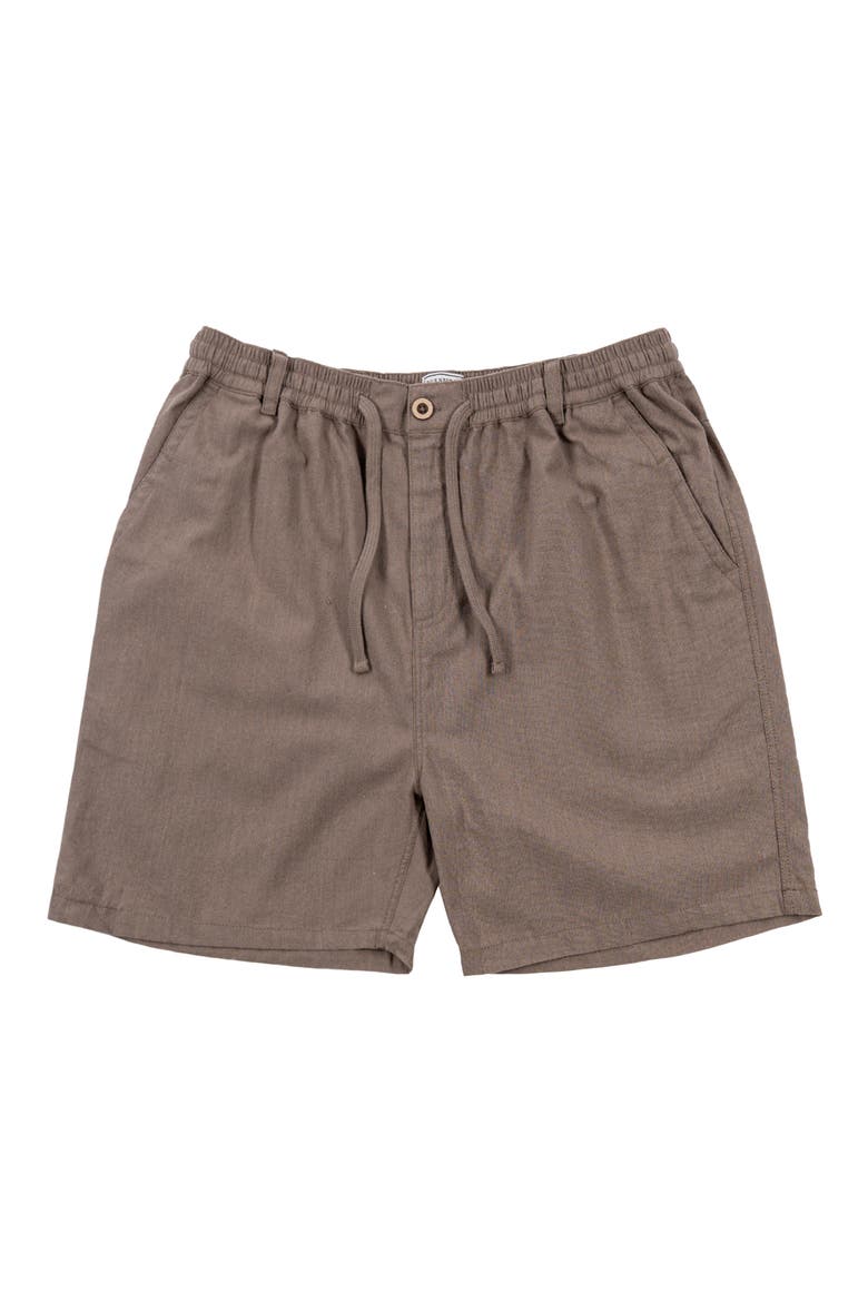 Linen & Cotton Blend Shorts, Main, color, ROCK RIDGE