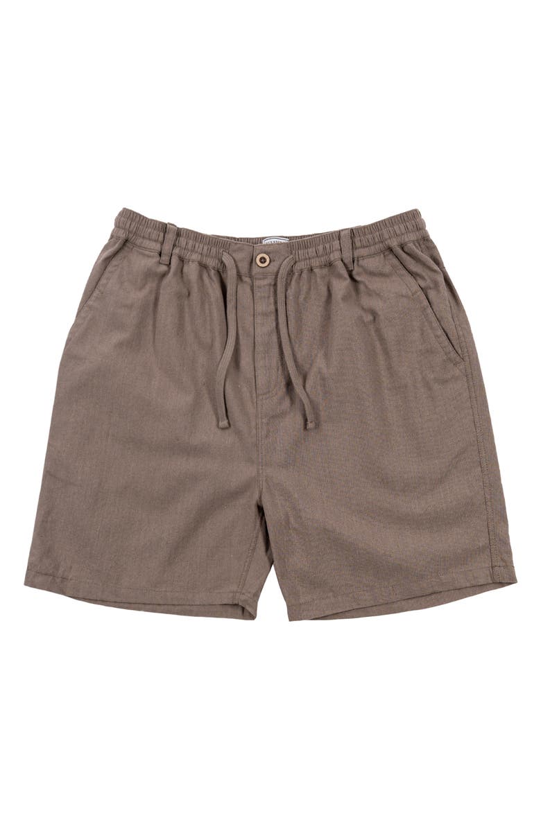 BURNSIDE Linen & Cotton Blend Shorts, Main, color,
