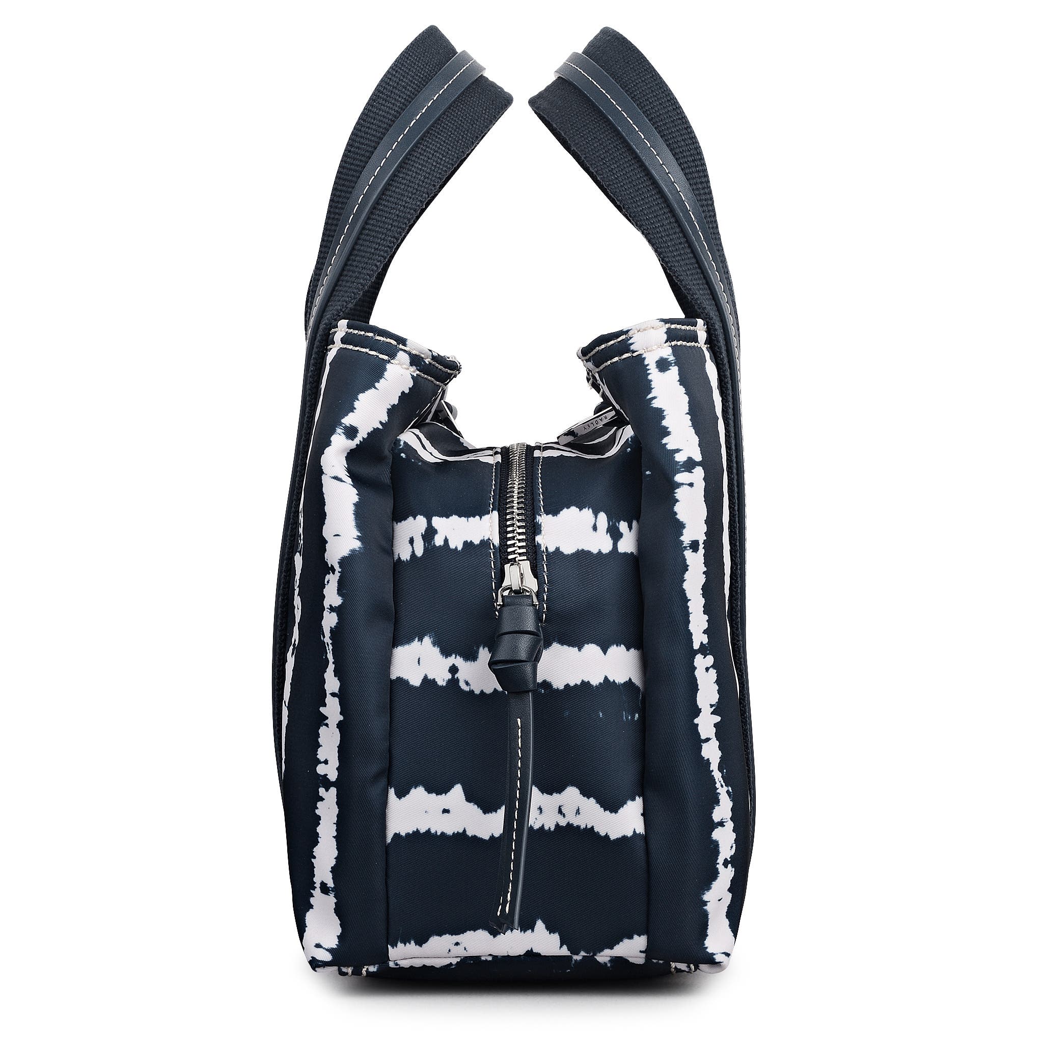 Radley Halley Row - Tie Dye Stripe Medium Ziptop Satchel Bag, Alternate, color, Naval