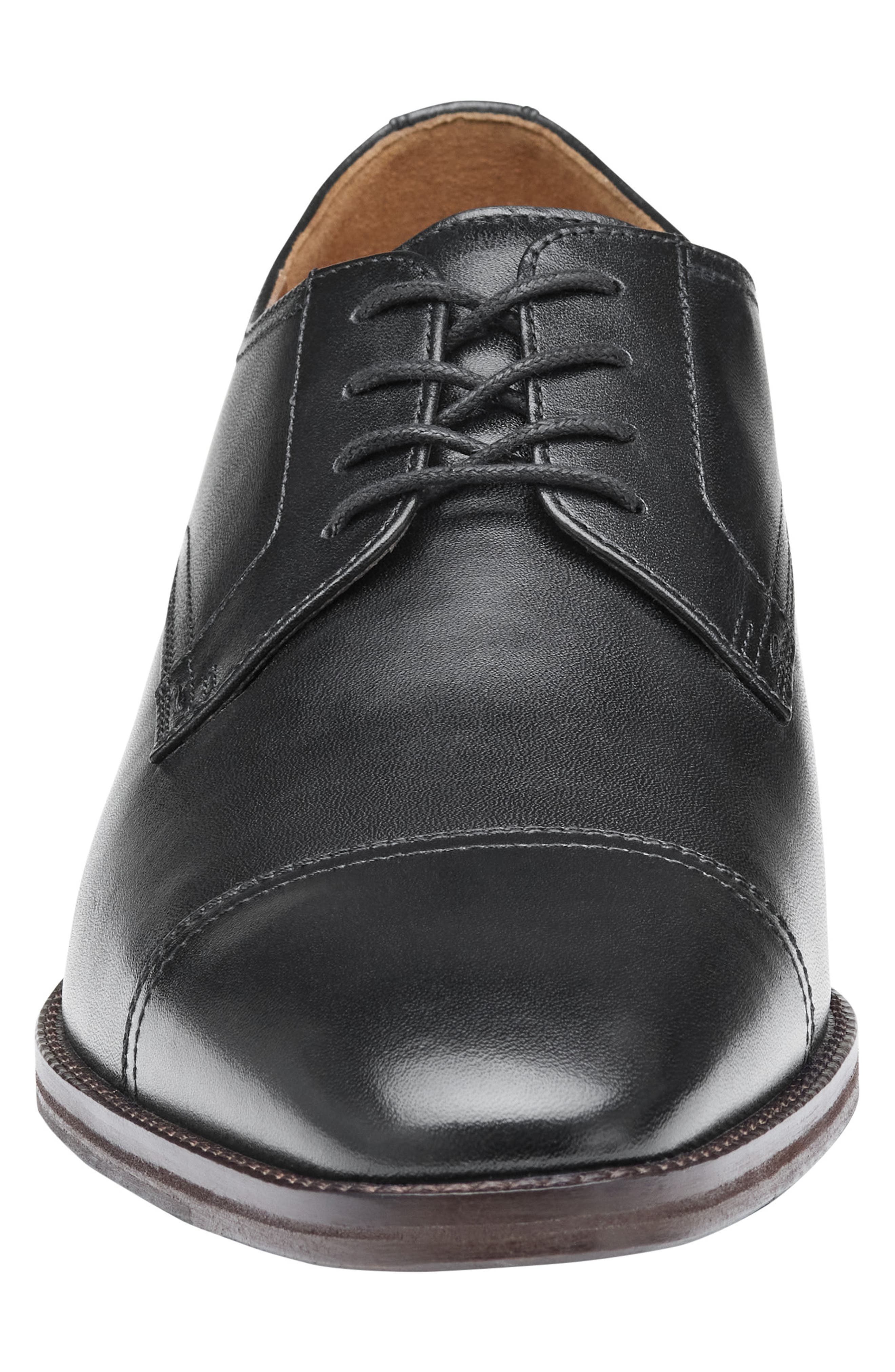Johnston & Murphy Hedley Cap Toe Derby, Alternate, color, Black Full Grain