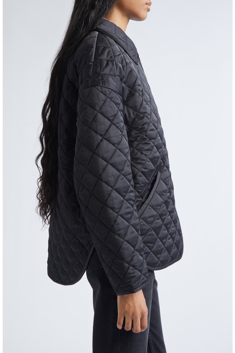 Oversize Quilted Jacket, Alternate, color, BLACK