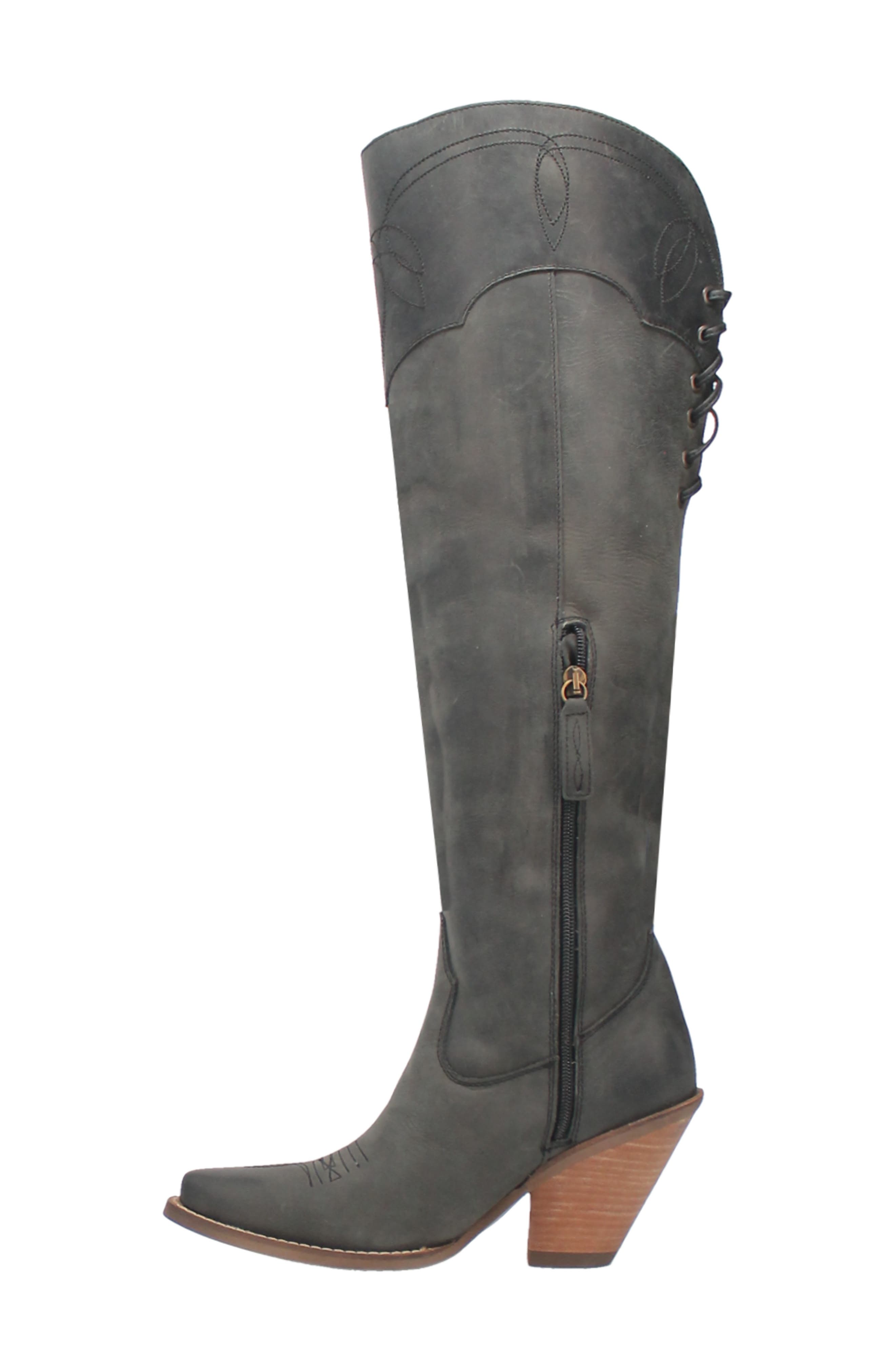 Dingo Sky High Fringe Western Boot, Alternate, color, 