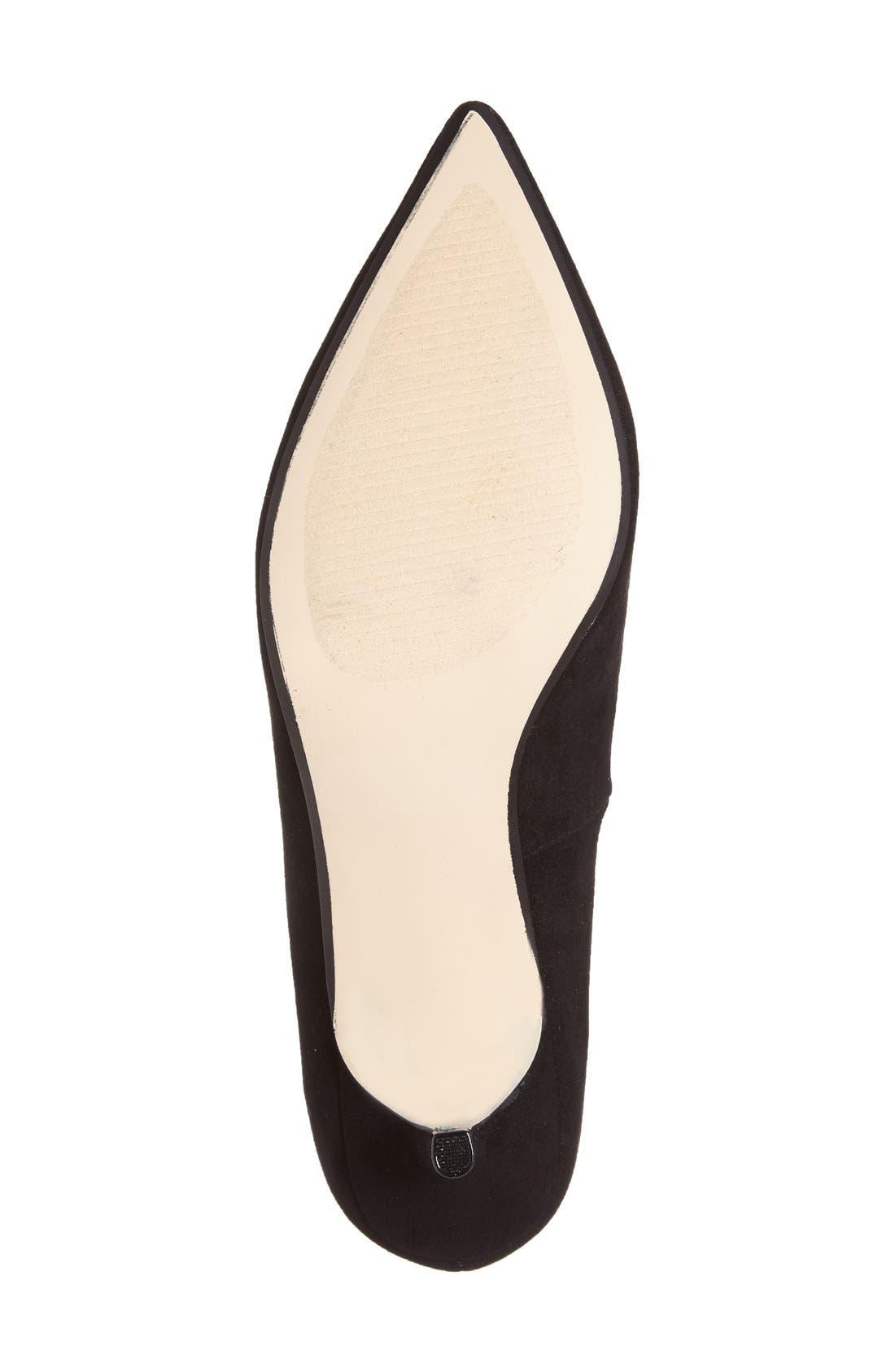 'Teague' Pointy Toe Pump, Alternate, color, BLACK FAUX SUEDE