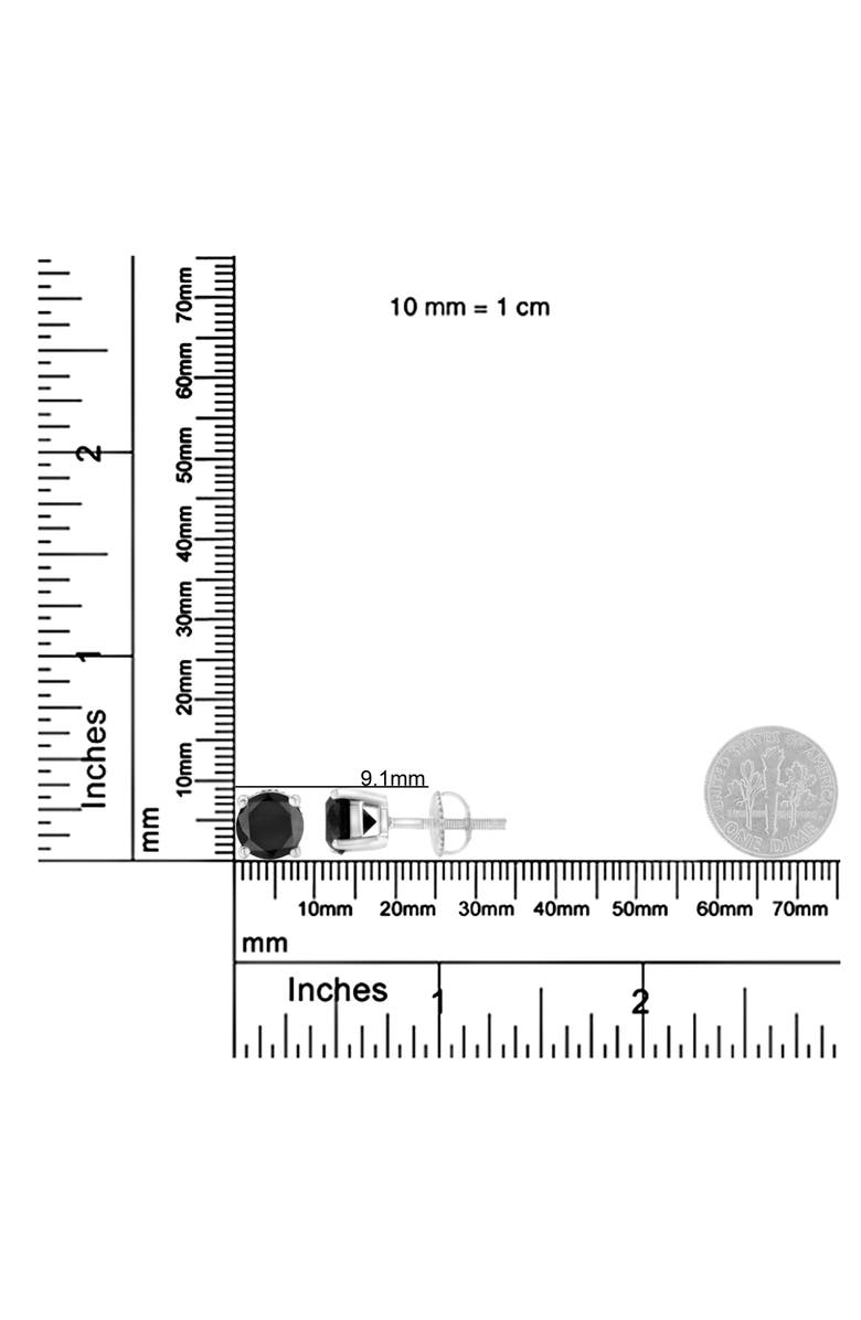 Haus of Brilliance Silver 3.00 Ct Black Diamond Classic Stud Earrings with Screw Backs, Alternate, color, White