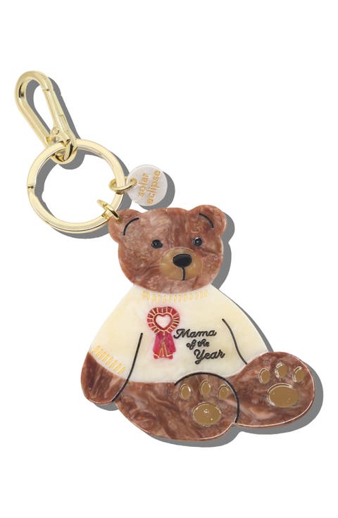 Mama Bear Hand Painted Key Chain Bag Charm