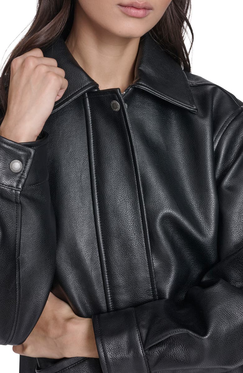 Levi's Relaxed Faux Leather Bomber Jacket, Alternate, color, Black