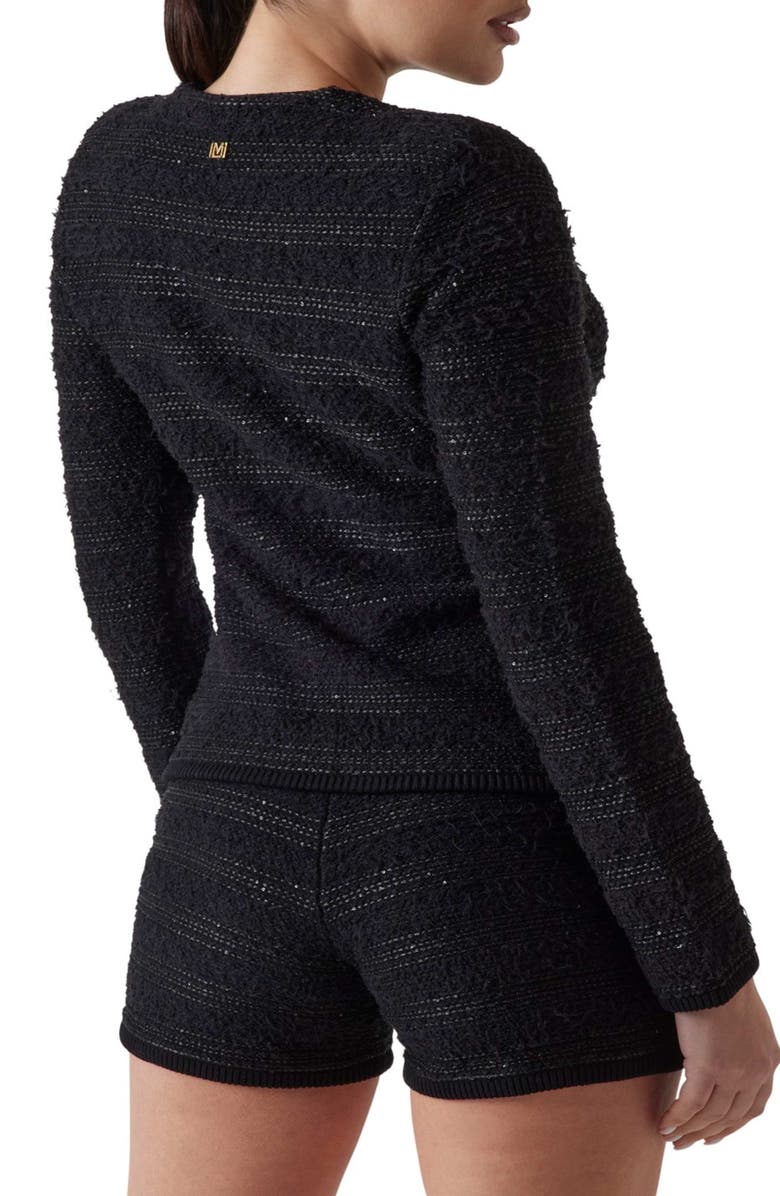 Marciano Clara Texture Cardigan, Alternate, color, Black-Black