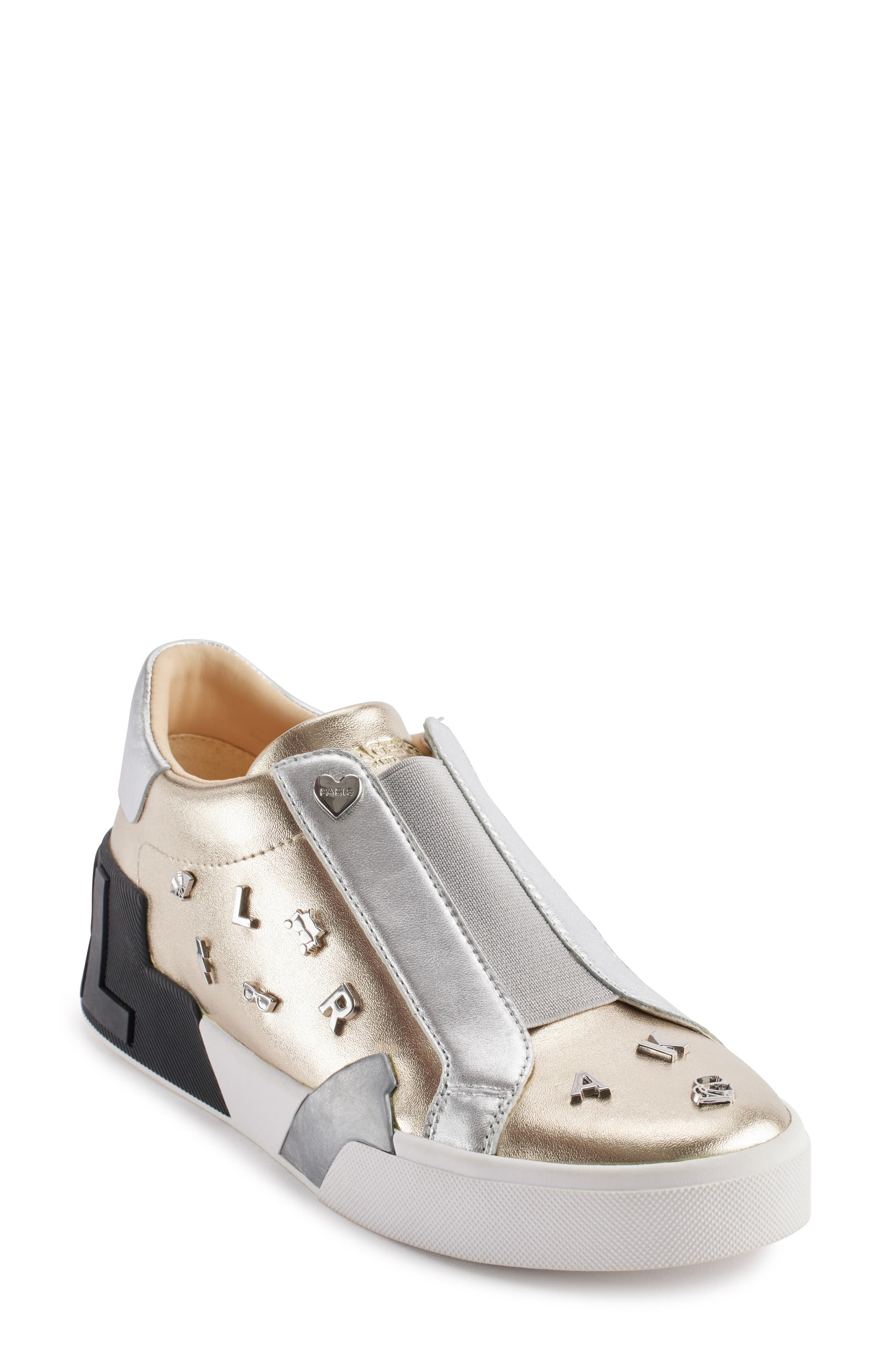 KARL LAGERFELD PARIS Mavise Sneaker, Main, color, Gold/ Silver