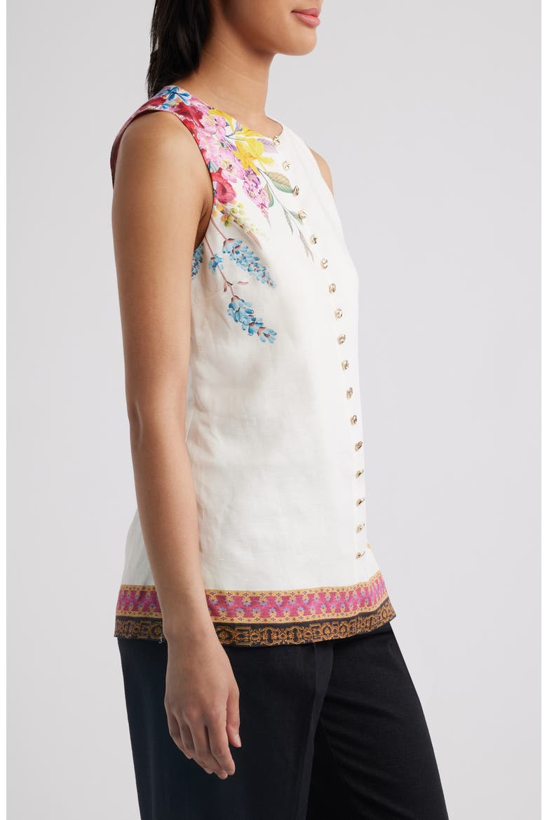 The Annalise Linen Blouse, Alternate, color, TIARA GARDEN PRINT